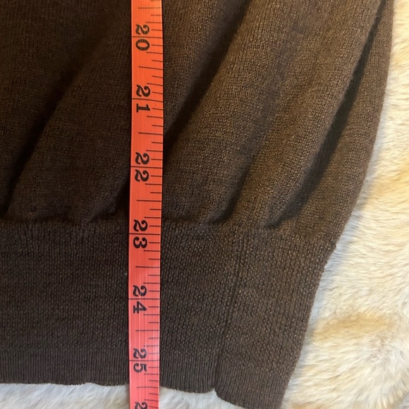 Jos. A. Bank Chocolate 100% Wool Zip-Up Sweater - Picture 4 of 5